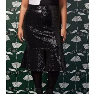 Nuova con etichette Torrid Sylvia Mollie | Gonna midi a tromba ponte paillettes nera, donna 10 - Foto 1 di 8