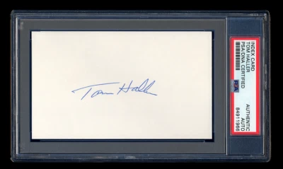 TOM HALLER SIGNED MINT INDEX CARD PSA/DNA AUTOGRAPHED SAN FRANCISCO GIANTS HOF - Image 1 of 2