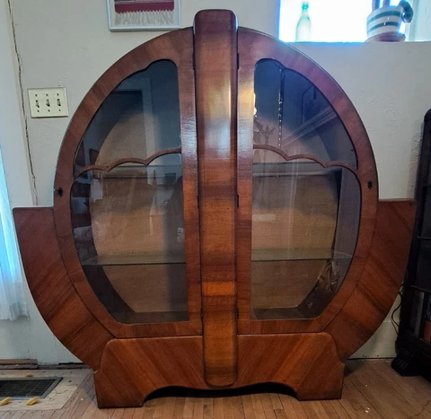 British 1930s Art Deco Circular Display Cabinet Cover