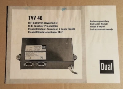 DUAL TVV 46 - ENTZERRER-VORVERSTÄRKER - BEDIENUNSANLEITUNG /  INSTRUCTION MANUAL - Bild 1 von 4