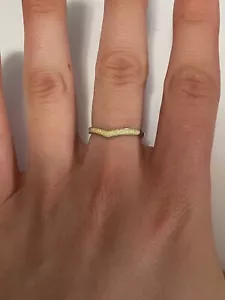 sz 6 stackable ring - silver- cream - Picture 1 of 2