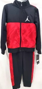 NEW 75B708-023 Jordan Essentials Black Jacket Pants Track Suit Toddler Boys 4T - Picture 1 of 9