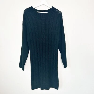 Lost + Wander Black Cable Knit Sweater Dress S - Image 1 of 4