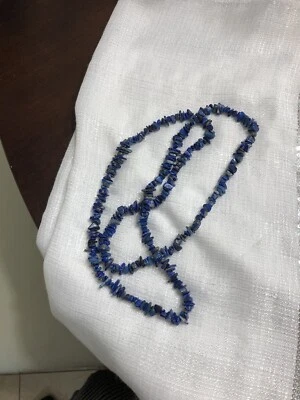 Cadena de lapislázuli natural vintage 19” de largo Foto 1 de 4