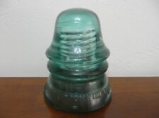 Vtg W. Brookfield New York CD151 Green Agua Blue Glass Telegraph Line Insulator
