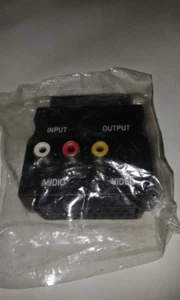 3 x NEU umschaltbar 2 x Scart auf 3 x Phono und S-Video Adapter SCHWARZ #VID17 - Bild 1 von 2