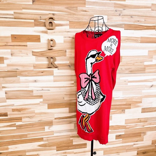 BOUTIQUE MOSCHINO Abito in maglia di anatra rossa XS Made in Italy