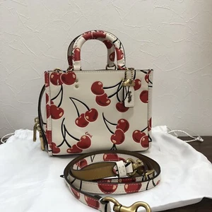 COACH MINI ROGUE 17 CHERRY PRINT CHALK/MULTI LEATHER CB652 EUC - Picture 1 of 24