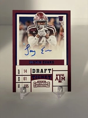 Justin Evans Panini Contenders Draft Picks Football  Rookie Auto. A22 - Image 1 of 4