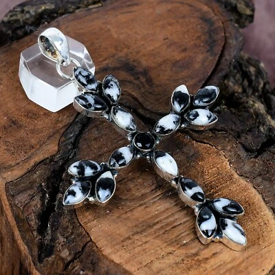 Colgante Navajo Hecho a Mano Plata Esterlina Turquesa Búfalo Blanco 3.50" Foto 1 de 4