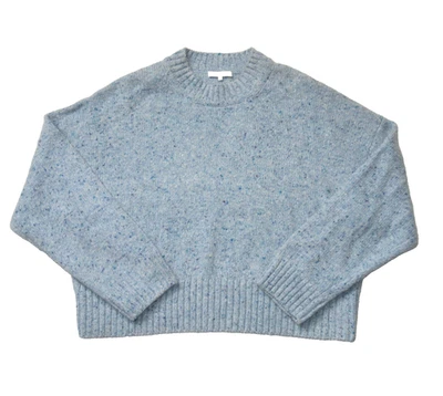 NWT Vince Boxy High Neck Nep Merino Wool Blend Sweater in Nordic Speckle Blue L - Image 1 of 4