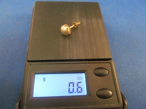 VINTAGE SINGLE 10K GOLD PEARL PIERCED EARRING 0.6g - Bild 1 von 5