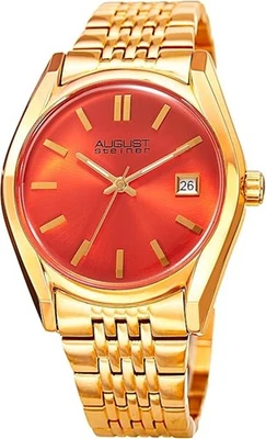 August Steiner AS8235YGOR Women's Quartz Orange Dial Gold Tone Bracelet Watch - Image 1 of 4