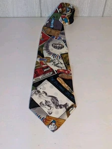 VTG Nicole Miller Baseball Theme 100% Silk Tie 1991 EUC - Picture 1 of 7