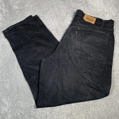 Levi's 545 Jeans Men's W42 L32 Loose Fit Black Denim Straight Leg Zip Fly Logo - Image 1 of 4