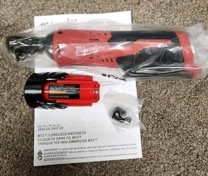 Milwaukee•2457-21•M12 Cordless 3/8" Ratchet•One 1.5 AH Battery•No Charger•New! - Picture 1 of 3