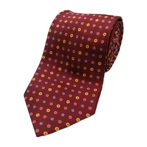 Corbata de cuello Daniel De Fasson para hombre granate circulada 79" longitud 100 % seda hecha a mano - Imagen 1 de 10