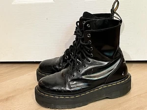 Botas Dr Martens Jadon Mujer Talla 7 Cuero Negro Plataforma Gruesas Cremallera Botas - Imagen 1 de 8
