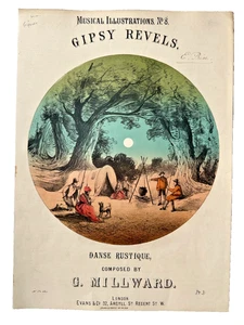 Victorian sheet music & Lithograph - Gypsy Revels - Danse Rustique - c1870 - Picture 1 of 4