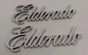 Cadillac OEM 1985-1995 Sedan El Dorado Chrome Emblem Badge Logo Nameplate (PAIR) - Picture 1 of 4