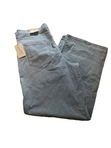 Jeans donna denim blu elasticizzato gamba larga filo universale gessato taglia 14 nuovo con etichetta - Foto 1 di 4