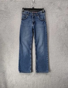 Wrangler Bootcut Jeans Boys 12 R Medium Blue Wash Distressed Stretch J4 - Picture 1 of 6