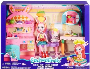 ENCHANTIMALS CUCINA DIVERTENTE PLAYSET CON BAMBOLA E PERSONAGGIO NUOVO GIOCATTOLO  - Foto 1 di 19