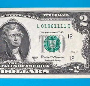 1961 November 1 (L 01961111 C) $2 Two Dollar Bill Birthday (_1961 / 11 / 1) - Picture 1 of 4