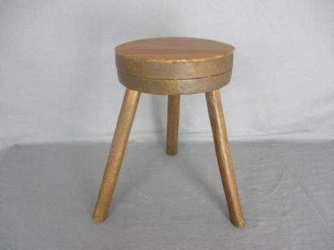 Old Milk Milking Stool Farmhouse Country Barn Style Tripod Side Display Table Pe Cover