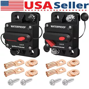 Waterproof Car Circuit Breaker Fuse Reset 30-300 Amp 12V-48V DC Car Boat Auto - Picture 1 of 14