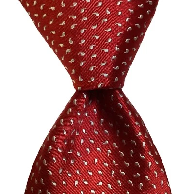 Corbata de hombre Brooks Brothers 100 % seda diseñador ITALIA PAISLEY roja/blanca usada en excelente estado Foto 1 de 3