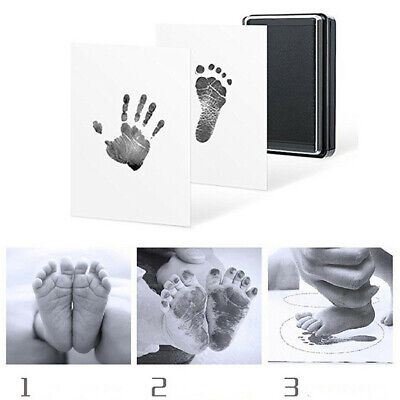 Baby Paw Print Pad Foot Photo Frame Touch Ink Pots Handprint Kits Party Washable • 6.26$