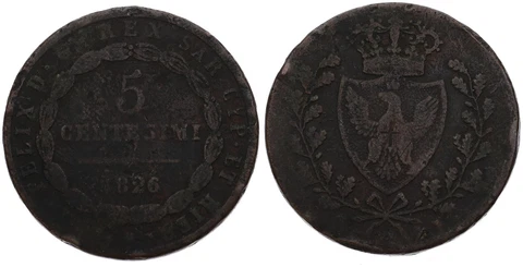 Italy - Sardinia 5 Exclave 1826 - Carlo Felice 1821-1831 Cover