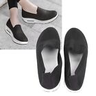 Slip On Shoes Thick Sole Knit Walking Shoes Sneakers For Work (Black 35) BST