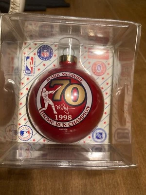 Mark McGwire 70 Homeruns Cardenales de San Luis Bola Redonda Adorno de Navidad 1998 Foto 1 de 4