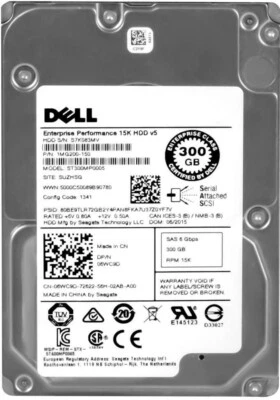 Hard Drive Dell 06WC9D 300GB 15000RPM 128MB SAS-2 ST300MP0005 2.5'' Inch - Image 1 of 3