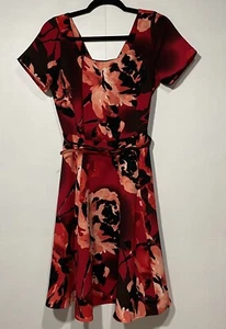 Eva Mendes Red Floral Dress Womens 6 Cottage Core Prairie Romantic Feminine - Picture 1 of 11