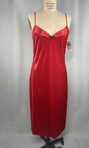 Camisón Vintage TALLA MEDIANA TERCIOPELO ROJO San Valentín Años 90 Y2K DINASTÍA CALIFORNIA - Imagen 1 de 12
