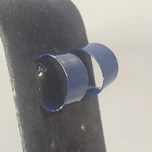 Dangle Hoop Earrings Blue Retro Mid Century Modernist Boho Pierced 0.75" - Foto 1 di 9