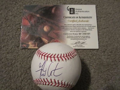 Auténtico global de béisbol autografiado por Garrett Atkins Foto 1 de 4