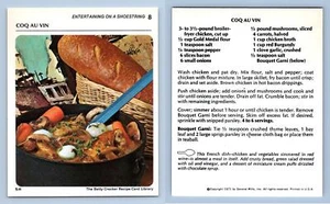 Coq Au Vin #8 Entertaining Betty Crocker 1971 Recipe Card - Picture 1 of 1
