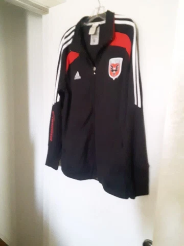 ELITE D.C. UNITED MLS SOCCER ADIDAS JACKET SZ. L SEWN PATCHES & STENCILED SLEEVE Cover