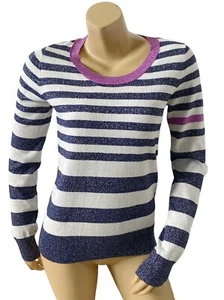 ARIZONA Womens Size Jr Large Sweater Knit Striped Scoop Neck Long Sleeve Shirt - Picture 1 of 6