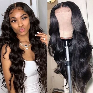 Body Wave Lace Front Wigs Human Hair 4x4 Pre Plucked with Baby Hair 150% Density - Picture 1 of 8