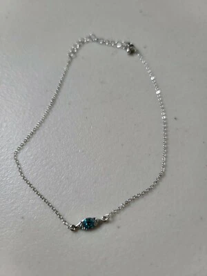 Pulsera tobillera minimalista de cristal azul buena suerte mal de ojo nueva Foto 1 de 4
