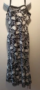 romwe midi long dress womens goth skull print Sz L - Picture 1 of 10