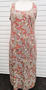 Roman Originals Khaki Floral Print Stretchy Summer Maxi Dress Size 18 NWT - Picture 1 of 8