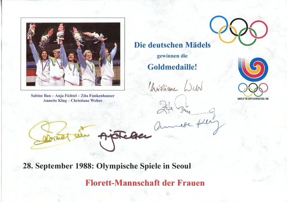 Fechten 1988: Anja Fichtel & Sabine Bau & Zita Funkenhauser & Weber & Klug - Bild 1 von 1