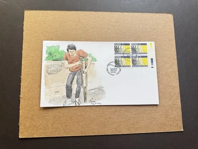 Philippines 1990 FDC(33) +Blind Safety Day #2040 +Hand-Paint Cachet (A) +Walking - Image 1 of 2