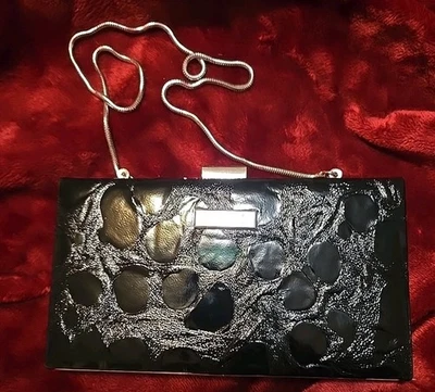 MICHE- Black Hard Shell Clutch Wallet Organizer Evening Bag Handbag Purse - Image 1 of 4